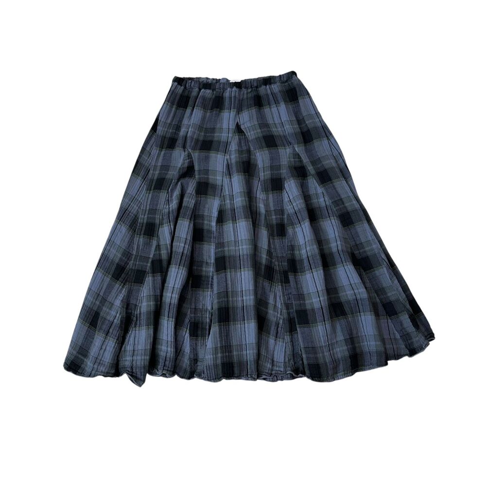 CP Shades Lily Maxi Skirt in Blue Plaid Size S
